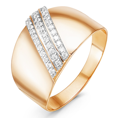 Кольцо, золото, фианит, 115765